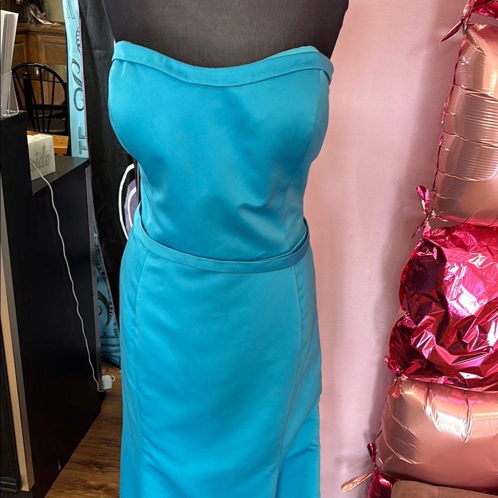 Turquoise Strapless Dress